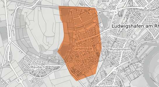 Mietspiegelkarte Ludwigshafen am Rhein Gartenstadt